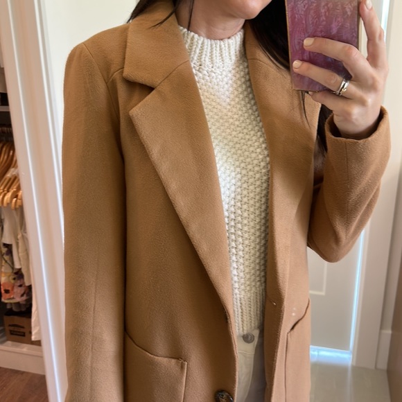 Lulus longline coat camel tan - Picture 2 of 4